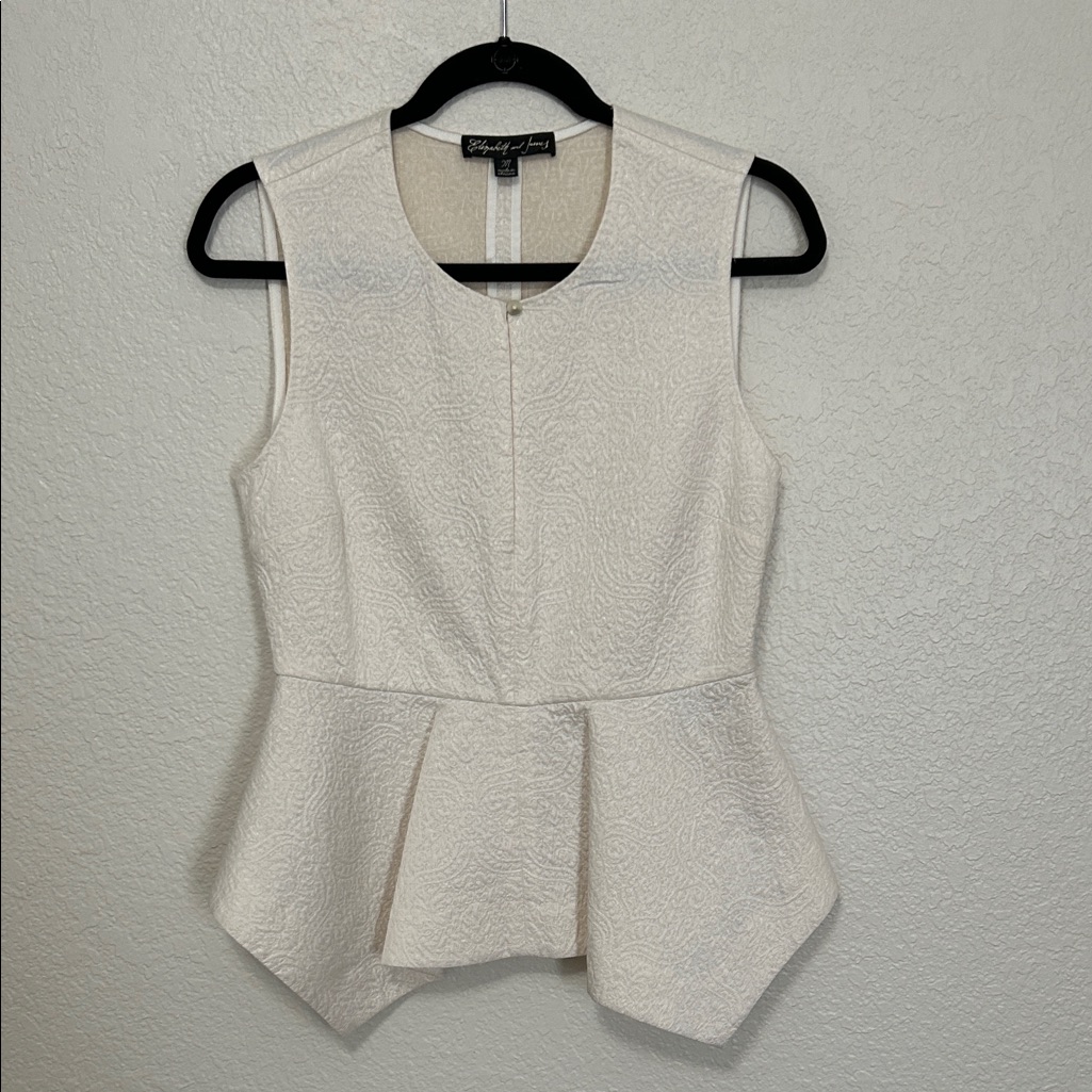 Elizabeth And James Cream Textured Sleeveless Blouse
